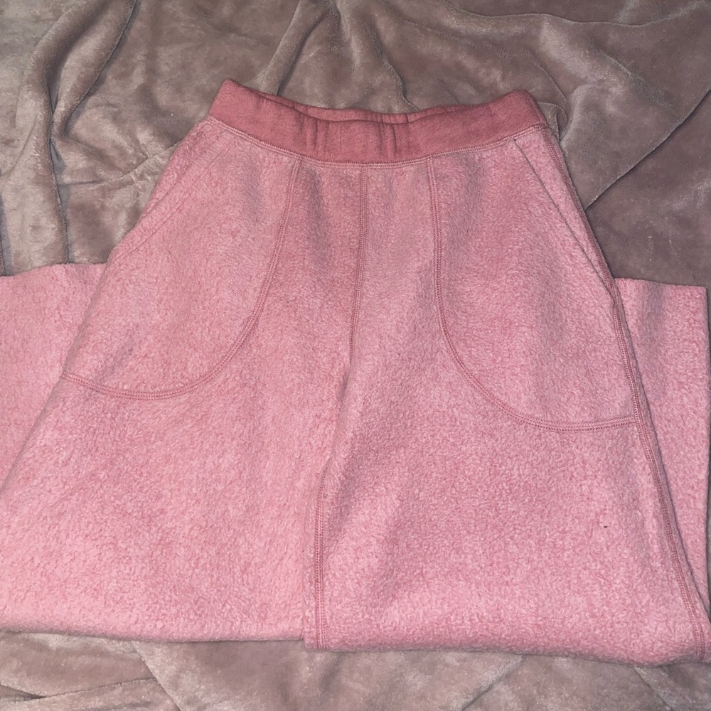 Pink fluffy Wide legged free people pants
